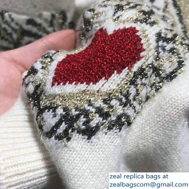Dolce  &  Gabbana Heart Sweater White 2018